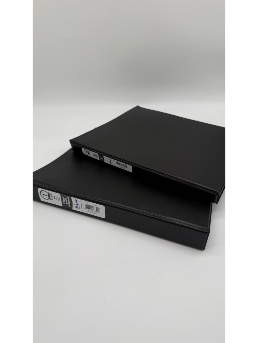 Lot of 2 Avery Black 3-Ring Binders 1” & 1/2” Economy Letter Size